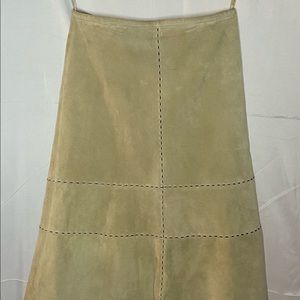 Ann Taylor Loft cream suede skirt, size two